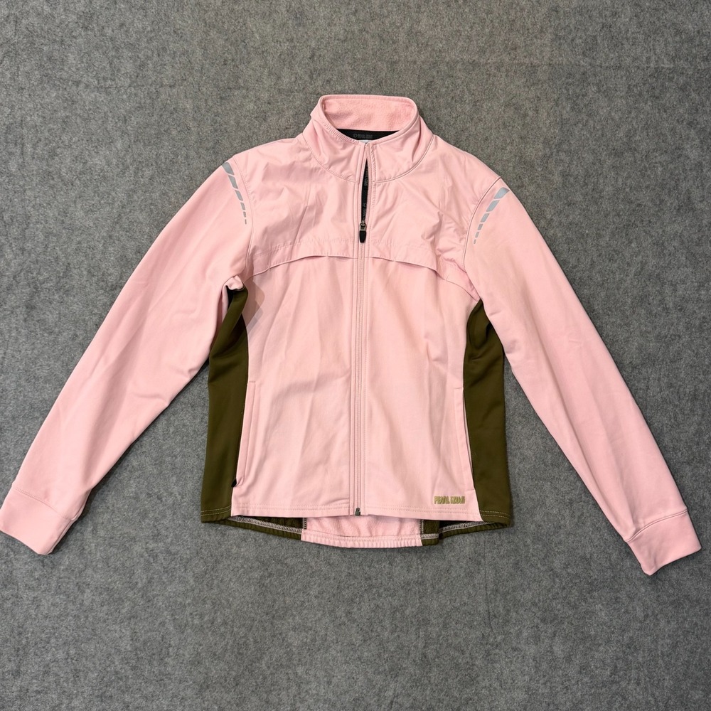 Pearl Izumi Pink Brown Full Zip-Up Bike Cycling Jacket Women's Size Medium